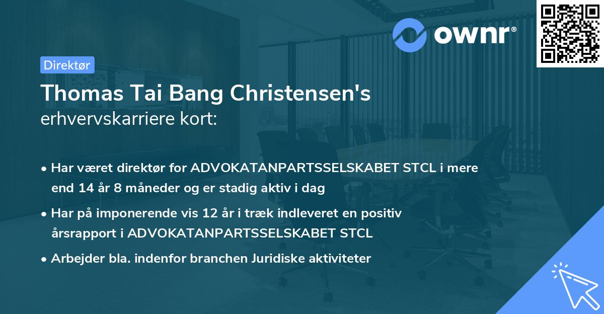 Thomas Tai Bang Christensen's erhvervskarriere kort