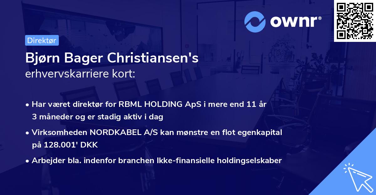 Bjørn Bager Christiansen's erhvervskarriere kort