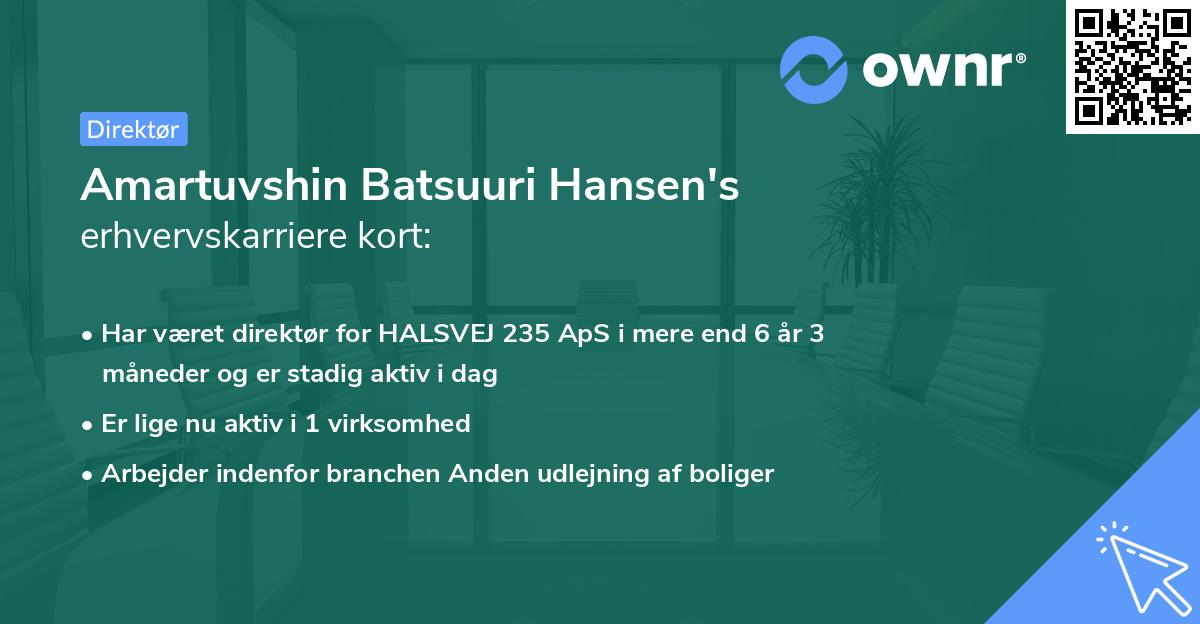 Amartuvshin Batsuuri Hansen's erhvervskarriere kort