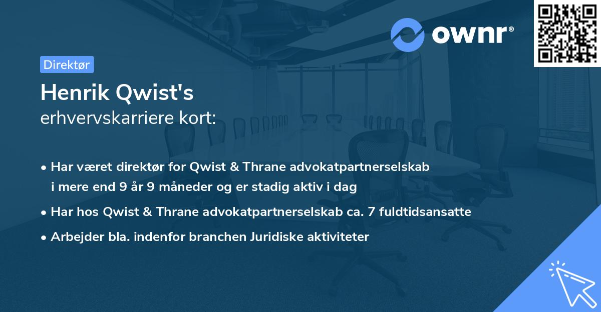Henrik Qwist's erhvervskarriere kort