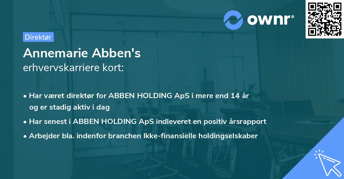 Annemarie Abben's erhvervskarriere kort
