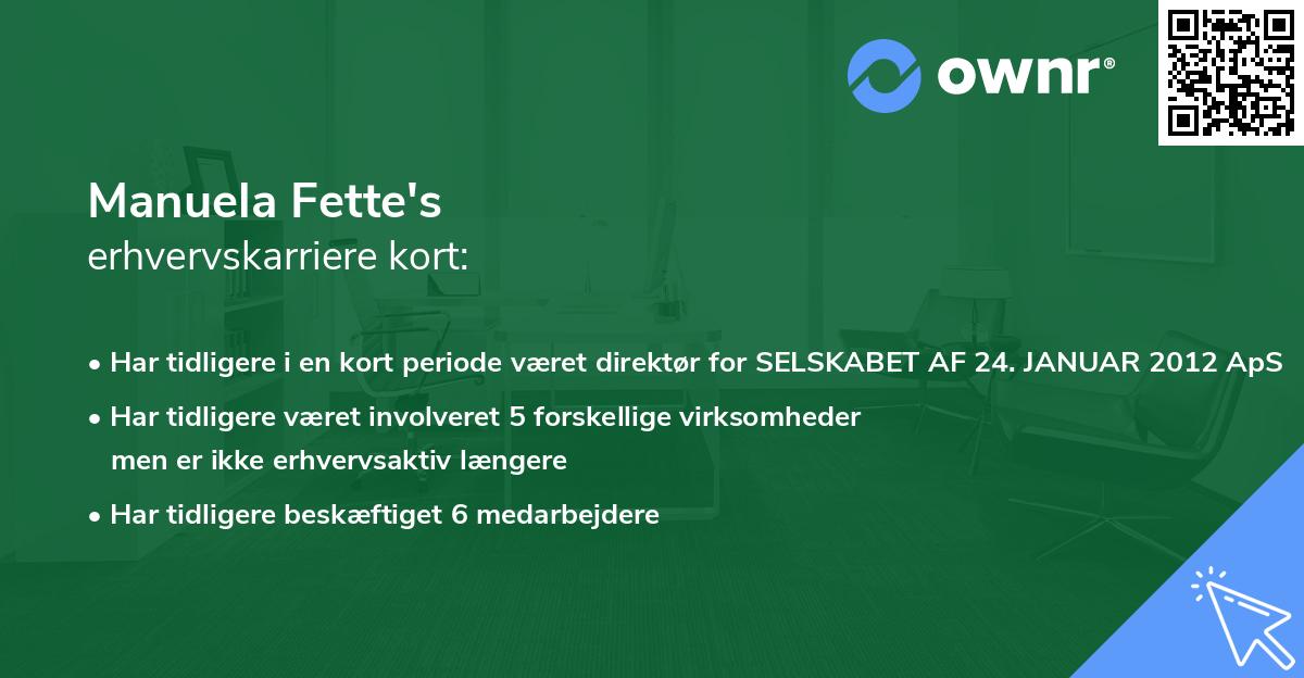 Manuela Fette's erhvervskarriere kort