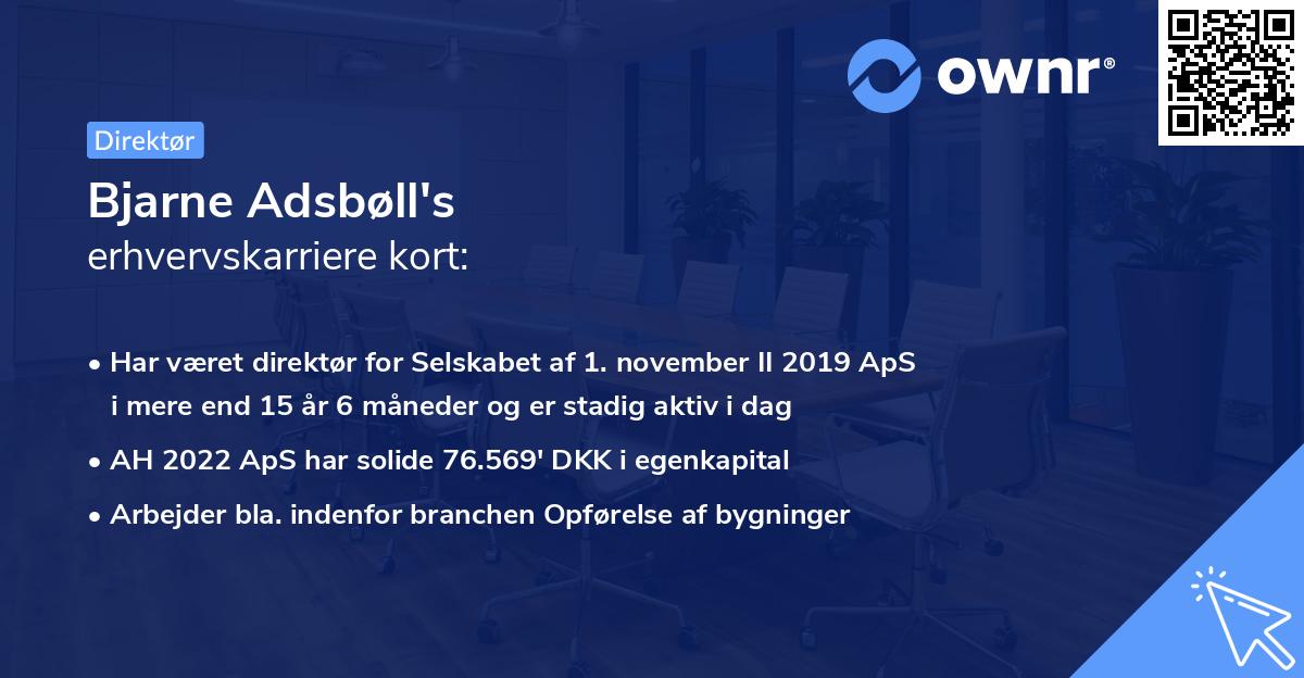 Bjarne Adsbøll's erhvervskarriere kort