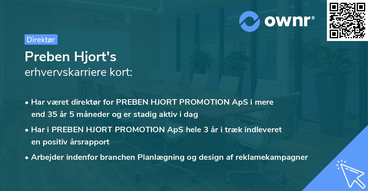 Preben Hjort's erhvervskarriere kort