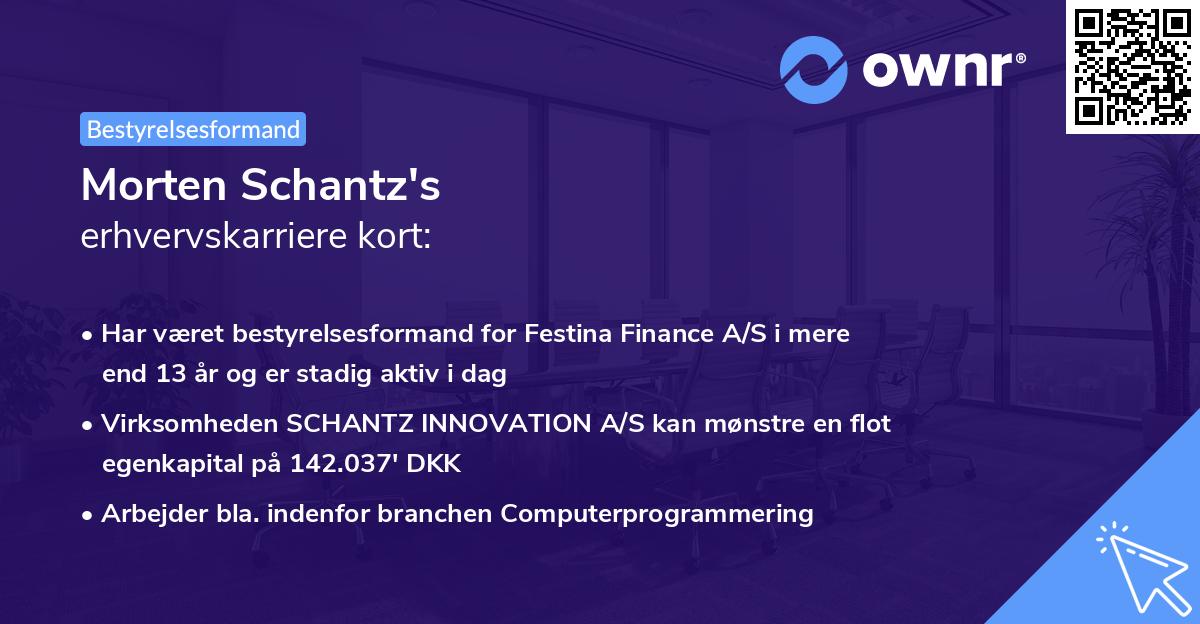 Morten Schantz's erhvervskarriere kort