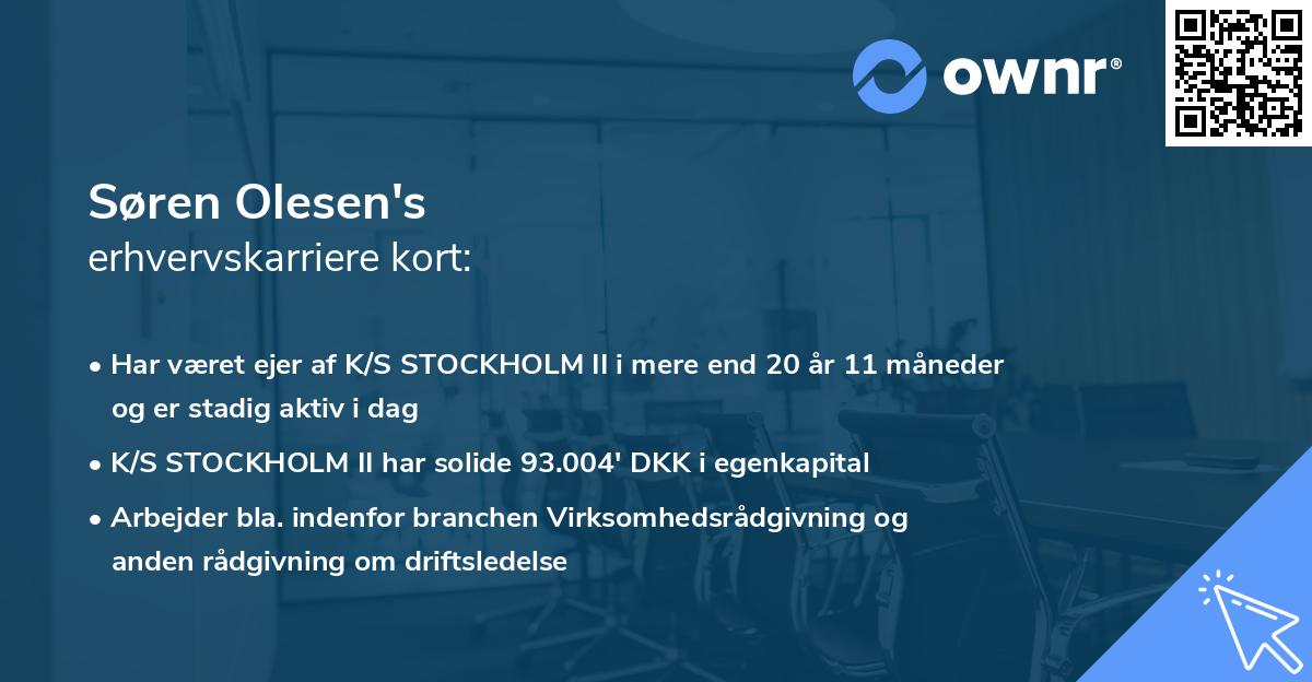 Søren Olesen's erhvervskarriere kort