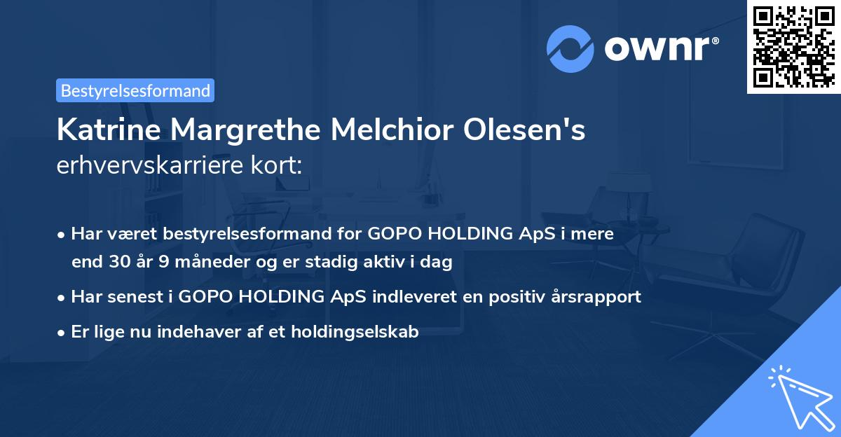 Katrine Margrethe Melchior Olesen's erhvervskarriere kort