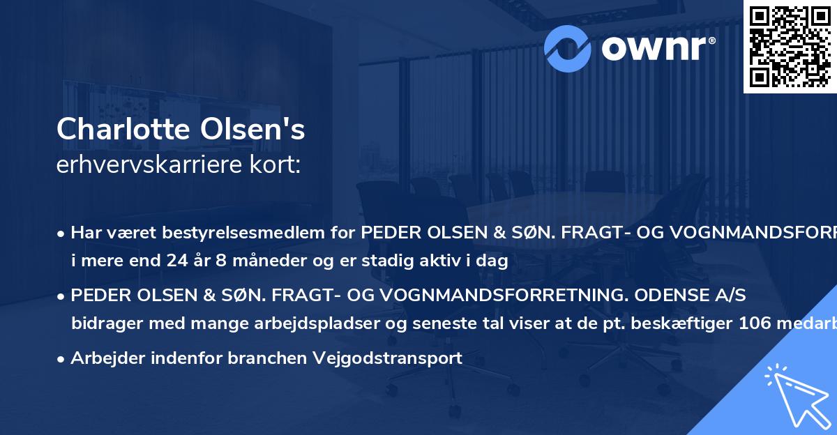 Charlotte Olsen's erhvervskarriere kort