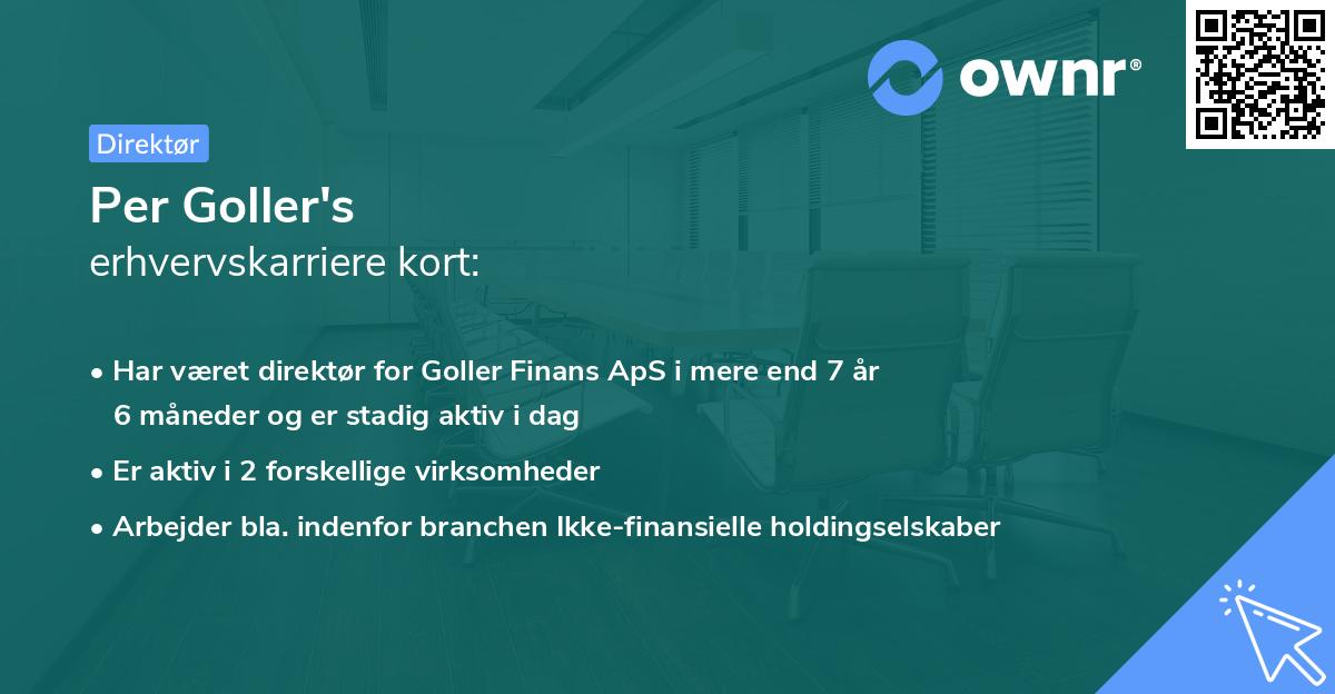 Per Goller's erhvervskarriere kort