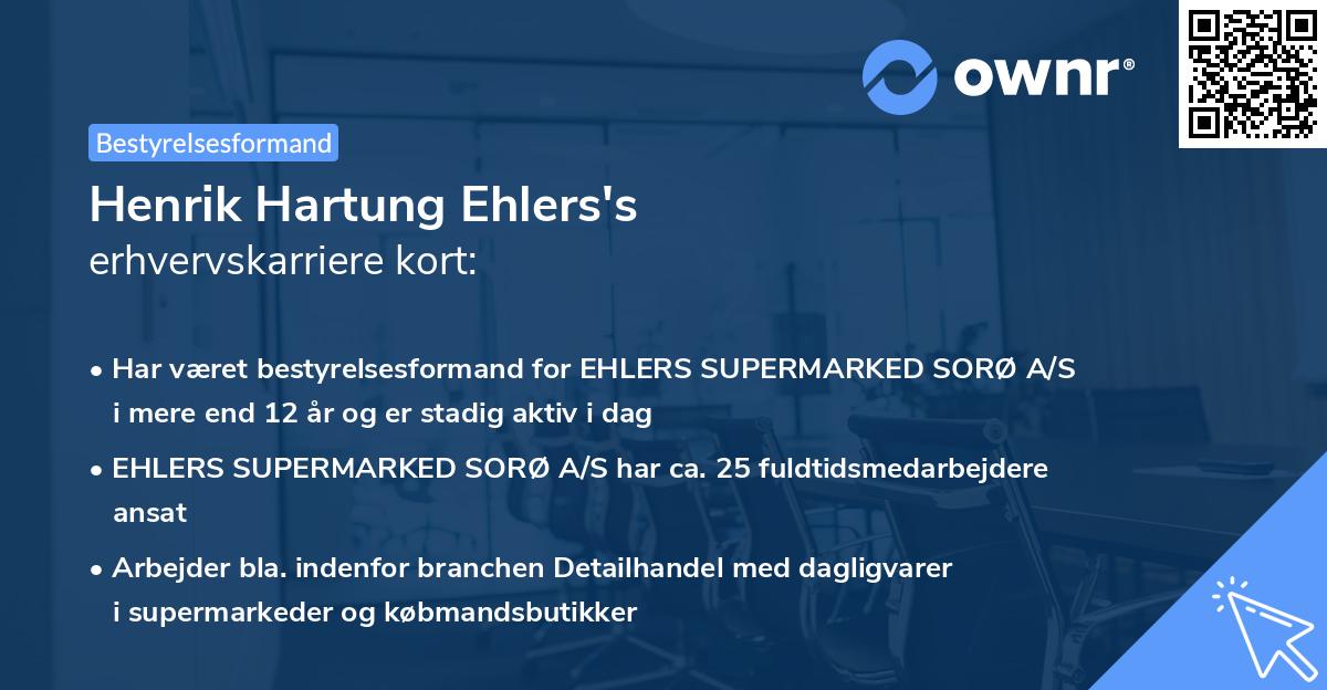 Henrik Hartung Ehlers's erhvervskarriere kort