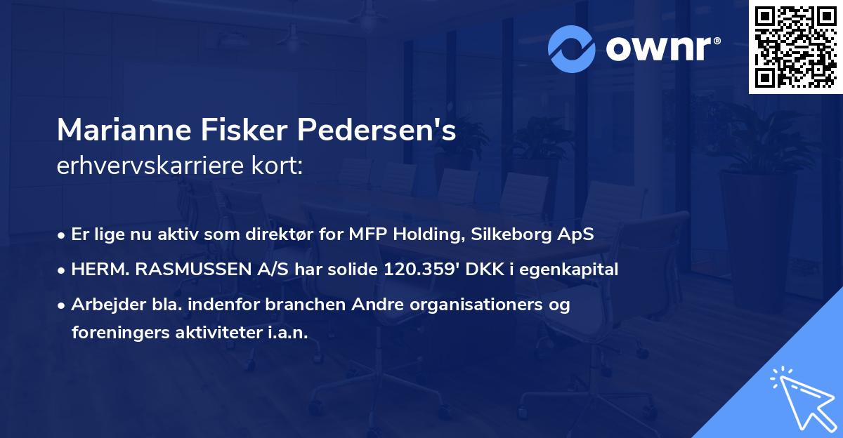 Marianne Fisker Pedersen's erhvervskarriere kort