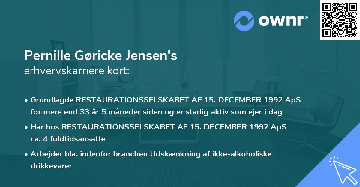 Pernille Gøricke Jensen's erhvervskarriere kort