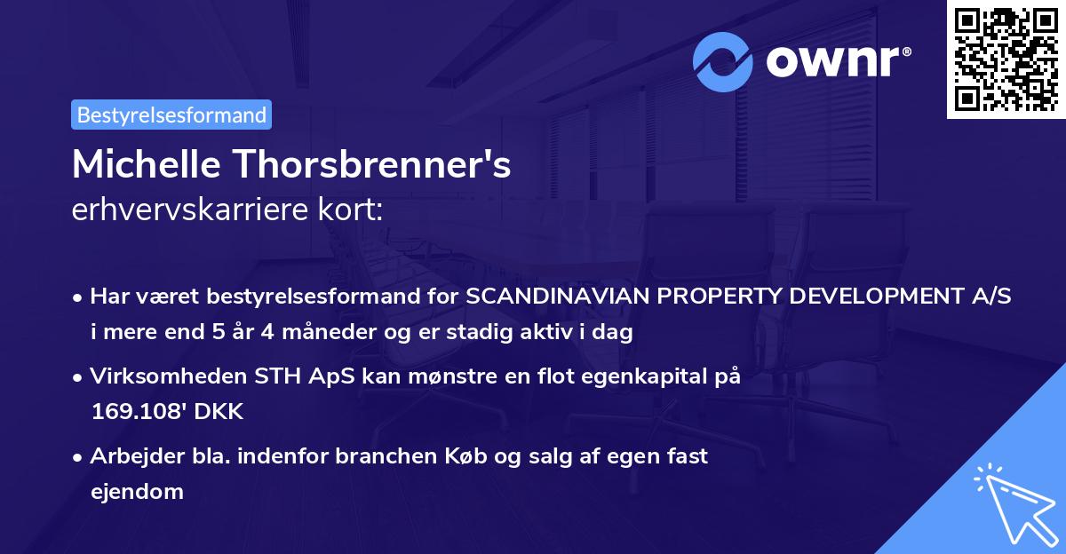 Michelle Thorsbrenner's erhvervskarriere kort