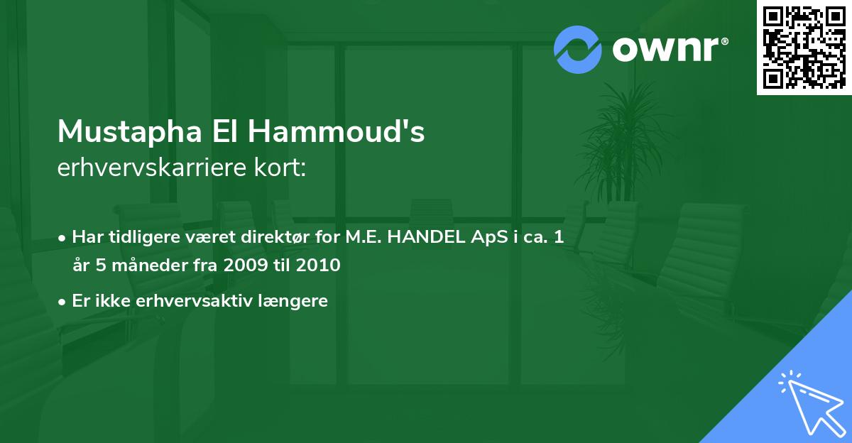 Mustapha El Hammoud's erhvervskarriere kort