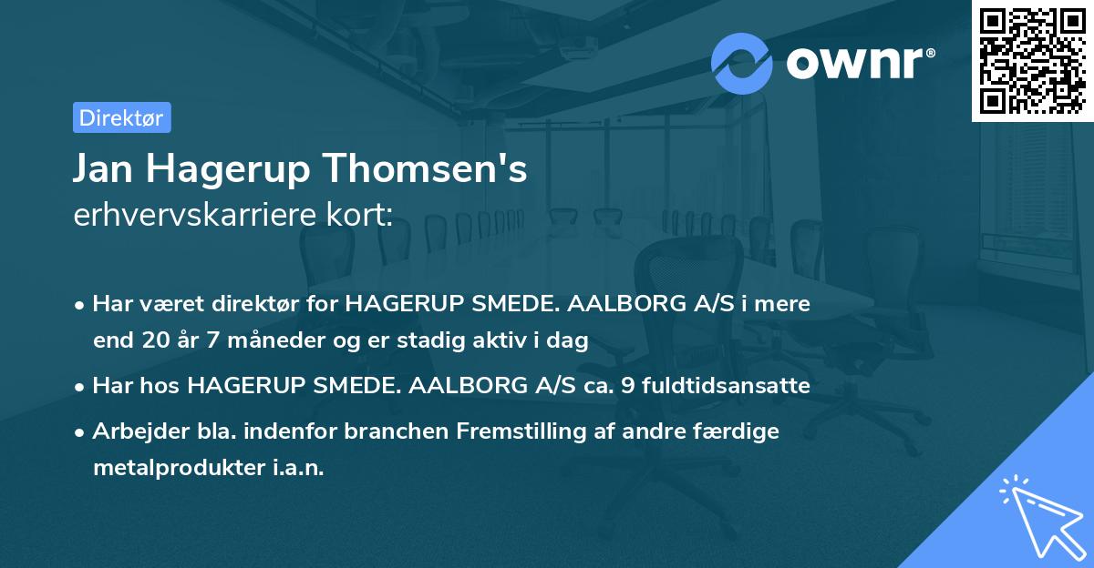 Jan Hagerup Thomsen's erhvervskarriere kort