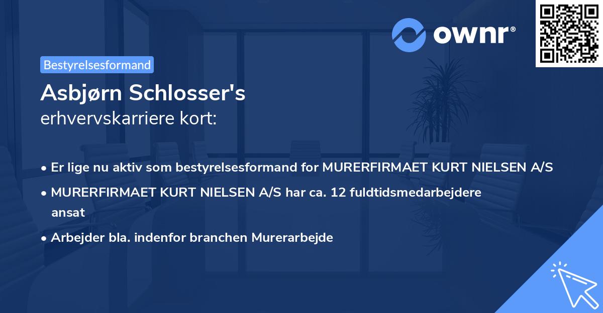 Asbjørn Schlosser's erhvervskarriere kort