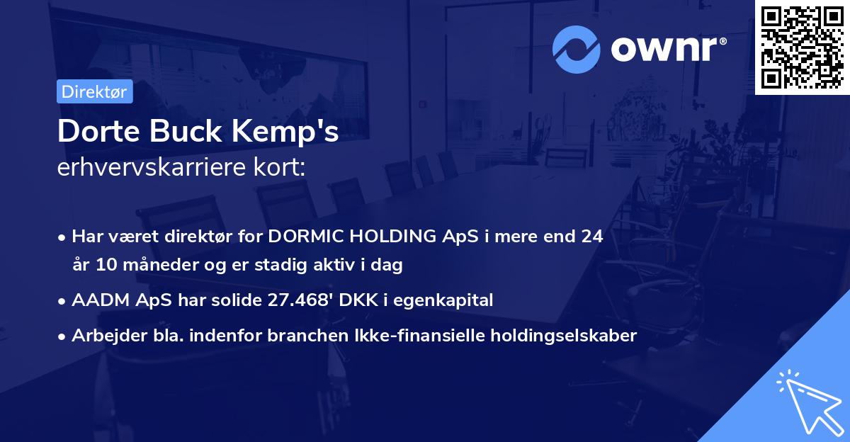 Dorte Buck Kemp's erhvervskarriere kort