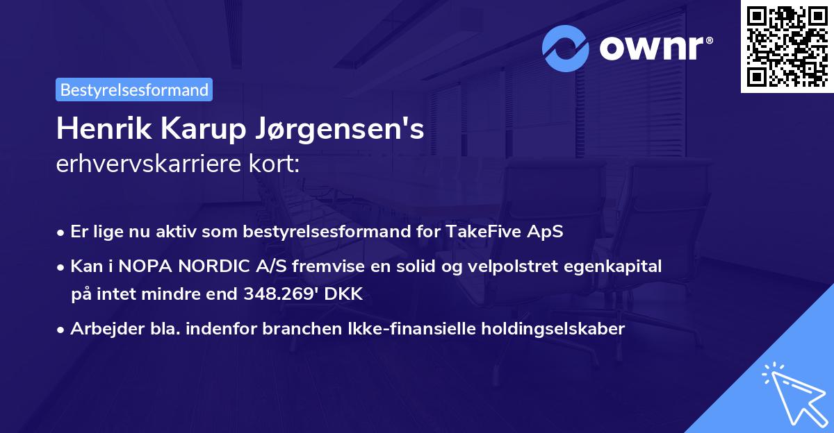 Henrik Karup Jørgensen's erhvervskarriere kort