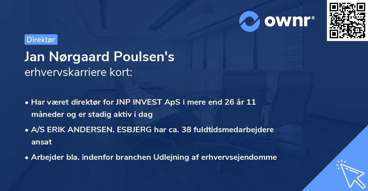 Jan Nørgaard Poulsen's erhvervskarriere kort