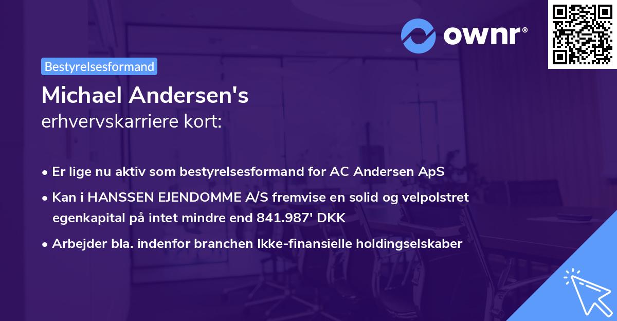 Michael Andersen's erhvervskarriere kort