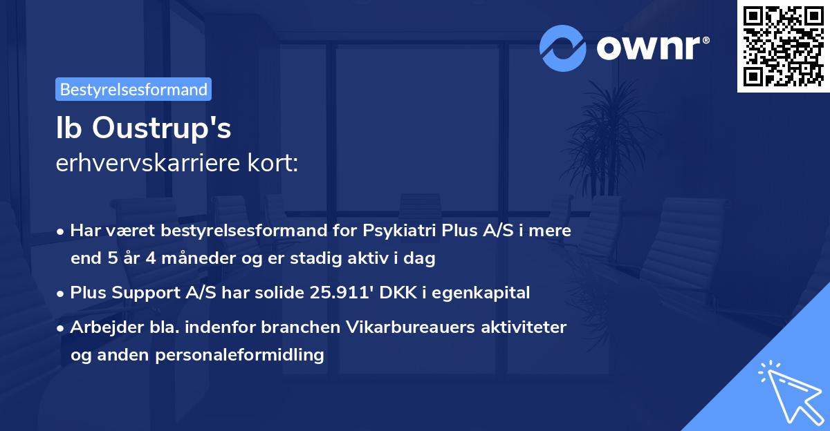 Ib Oustrup's erhvervskarriere kort