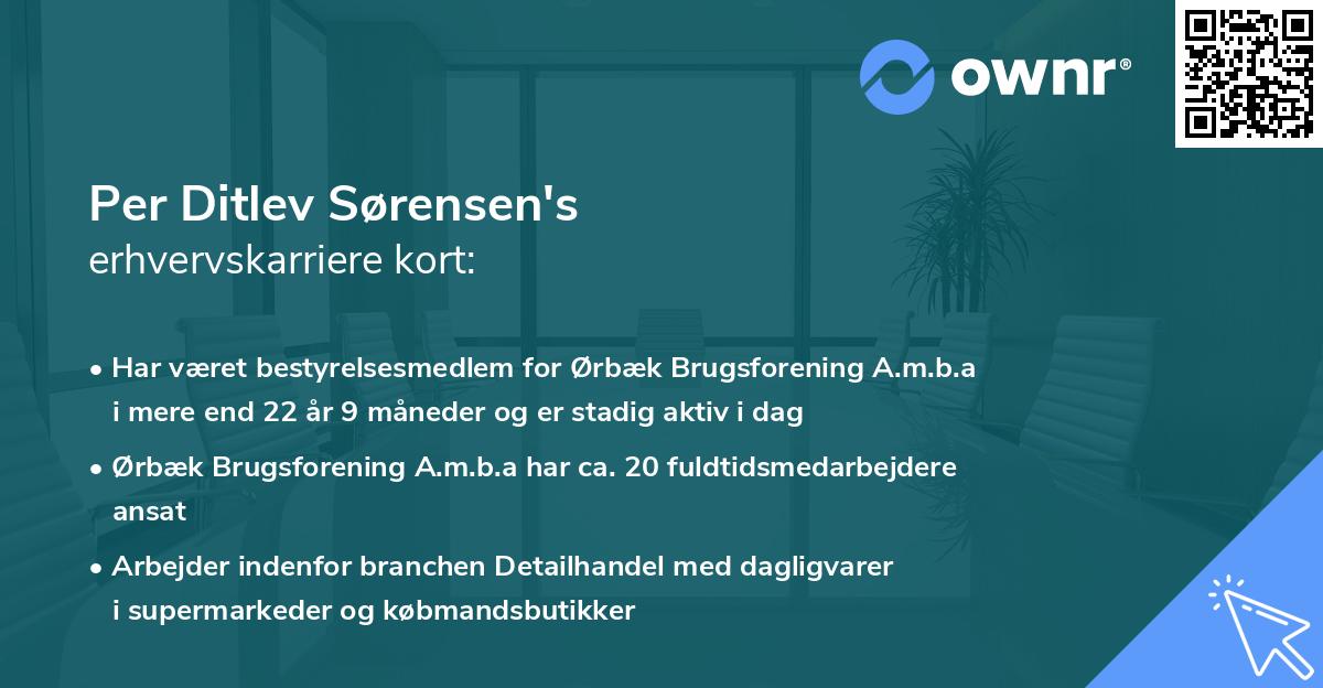 Per Ditlev Sørensen's erhvervskarriere kort