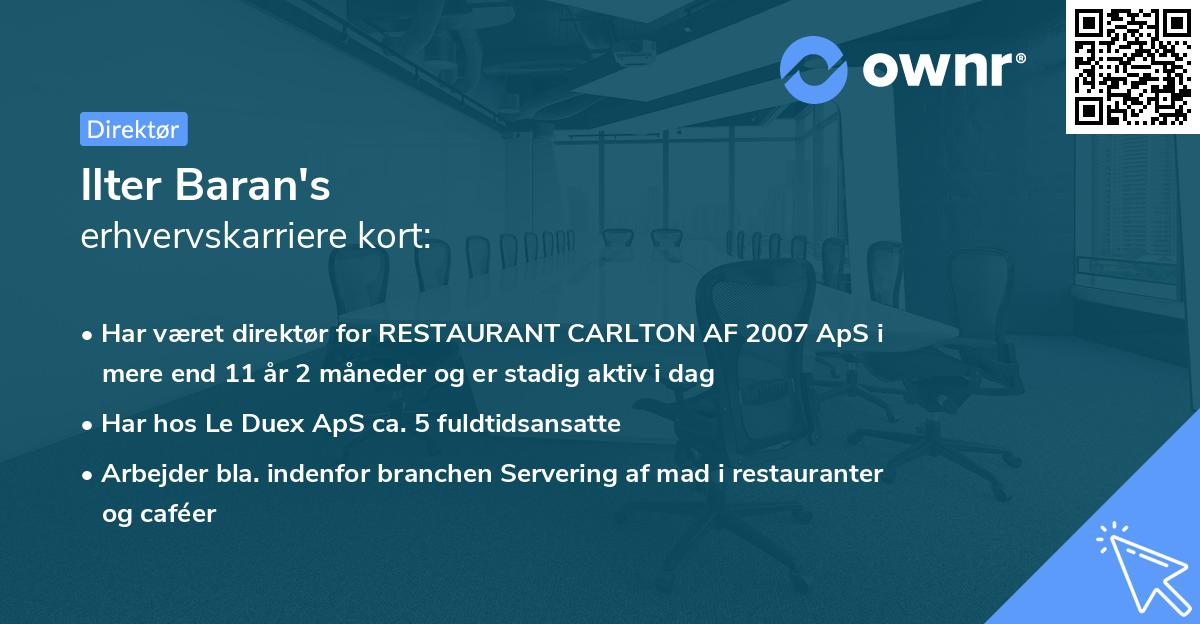 Ilter Baran's erhvervskarriere kort