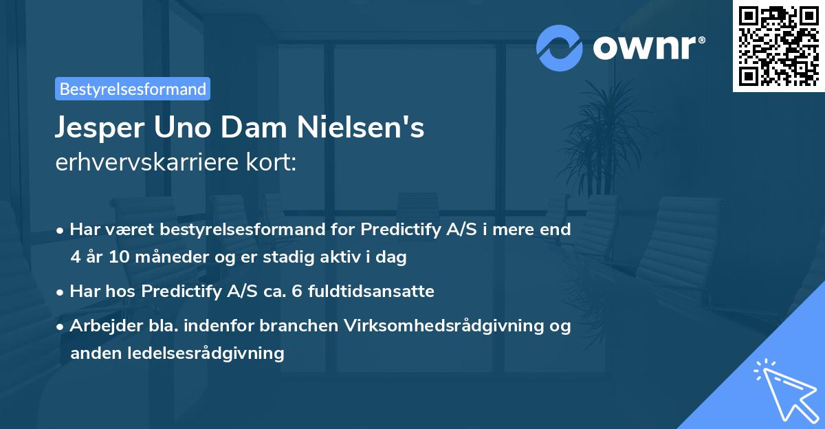 Jesper Uno Dam Nielsen's erhvervskarriere kort