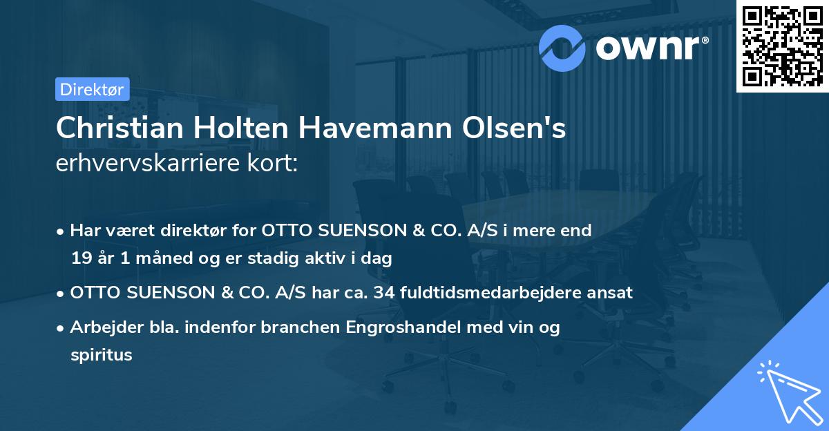 Christian Holten Havemann Olsen's erhvervskarriere kort