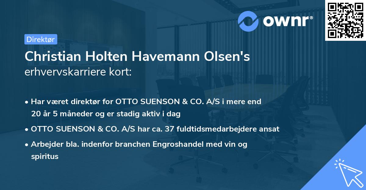 Christian Holten Havemann Olsen's erhvervskarriere kort
