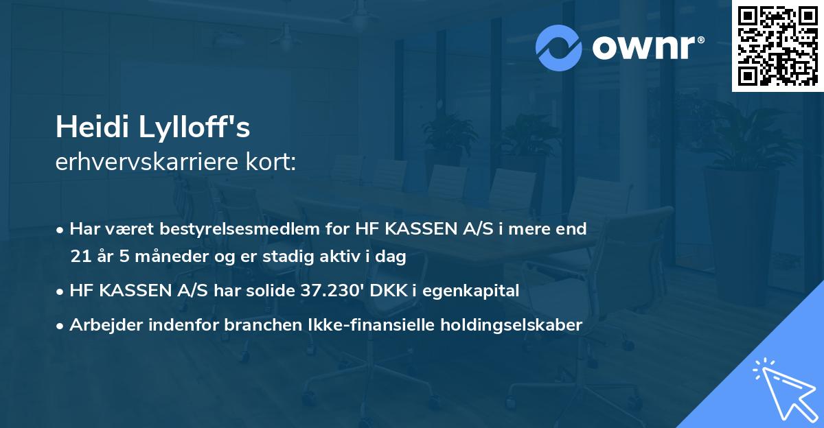 Heidi Lylloff's erhvervskarriere kort