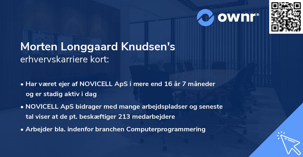 Morten Longgaard Knudsen's erhvervskarriere kort