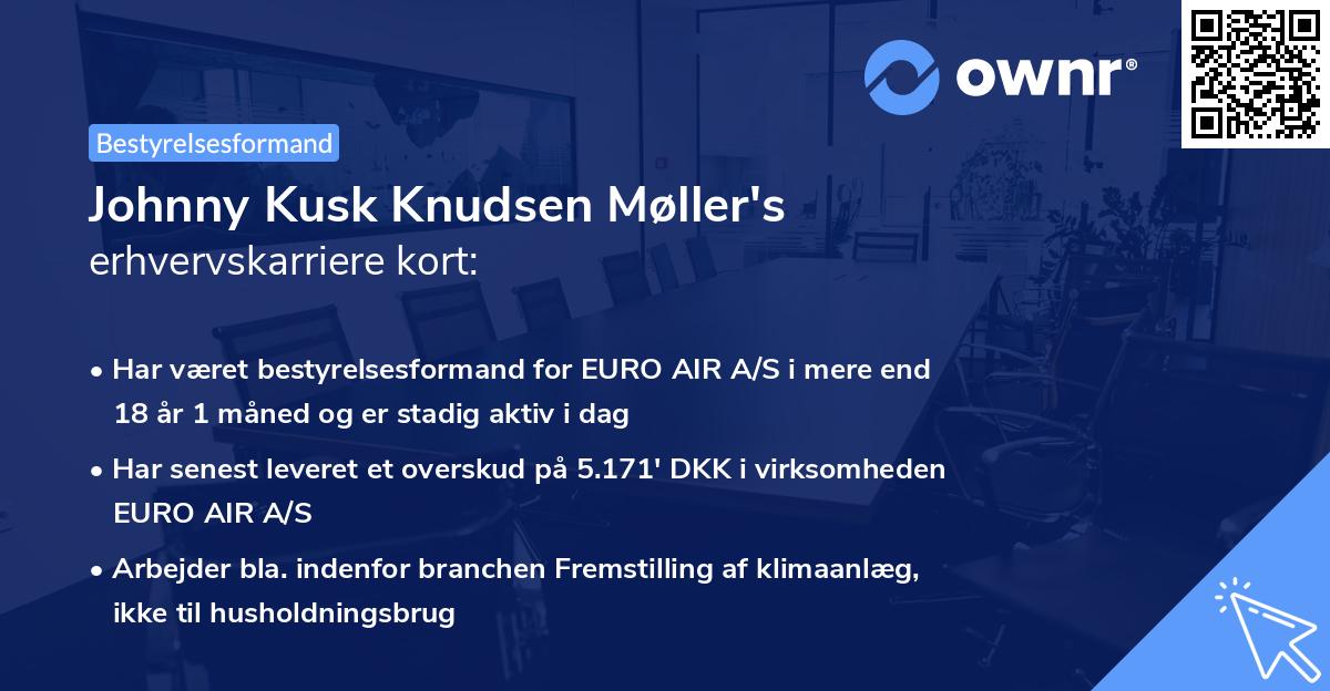 Johnny Kusk Knudsen Møller's erhvervskarriere kort