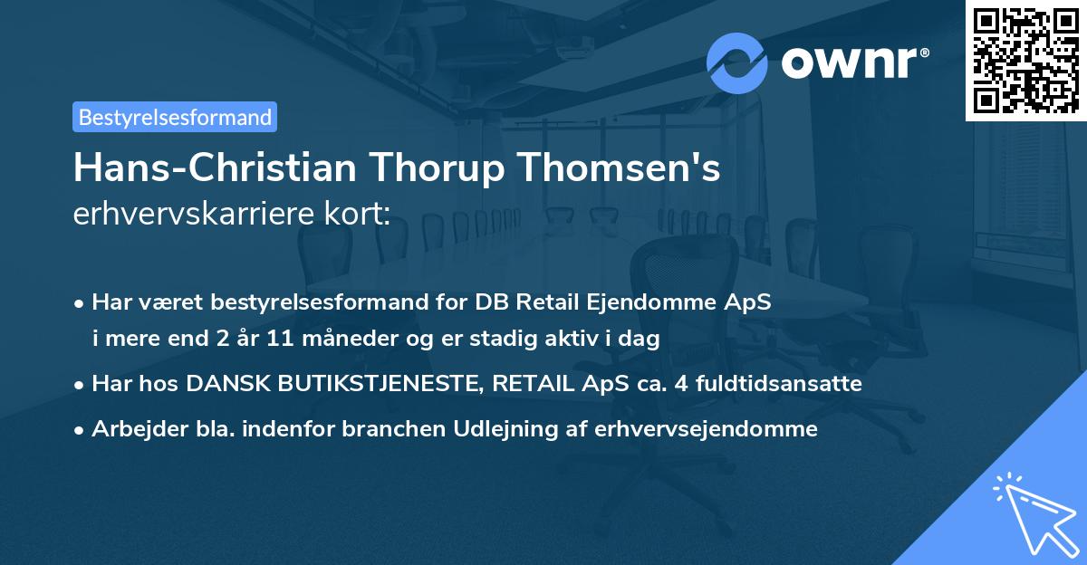 Hans-Christian Thorup Thomsen's erhvervskarriere kort