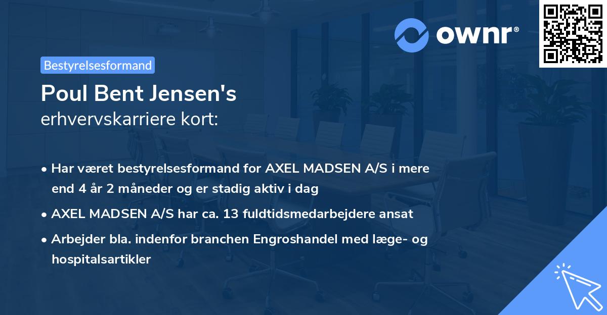 Poul Bent Jensen's erhvervskarriere kort
