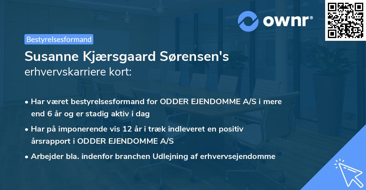 Susanne Kjærsgaard Sørensen's erhvervskarriere kort