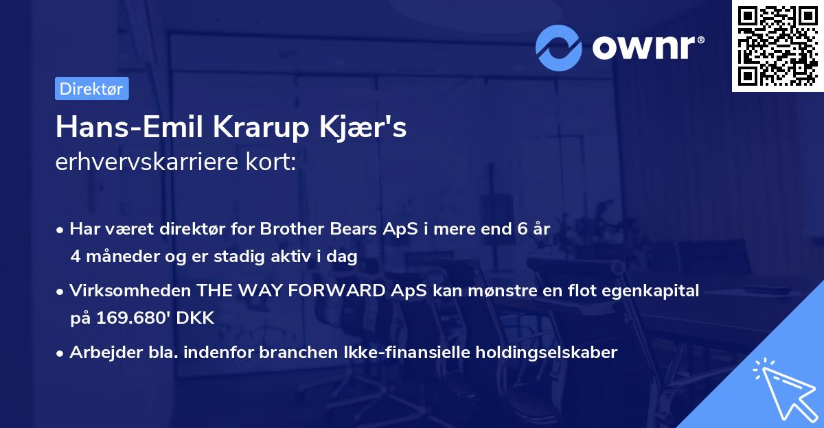 Hans-Emil Krarup Kjær's erhvervskarriere kort