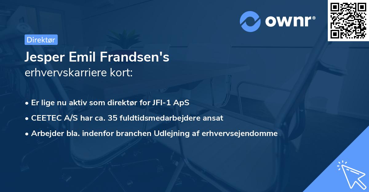 Jesper Emil Frandsen's erhvervskarriere kort