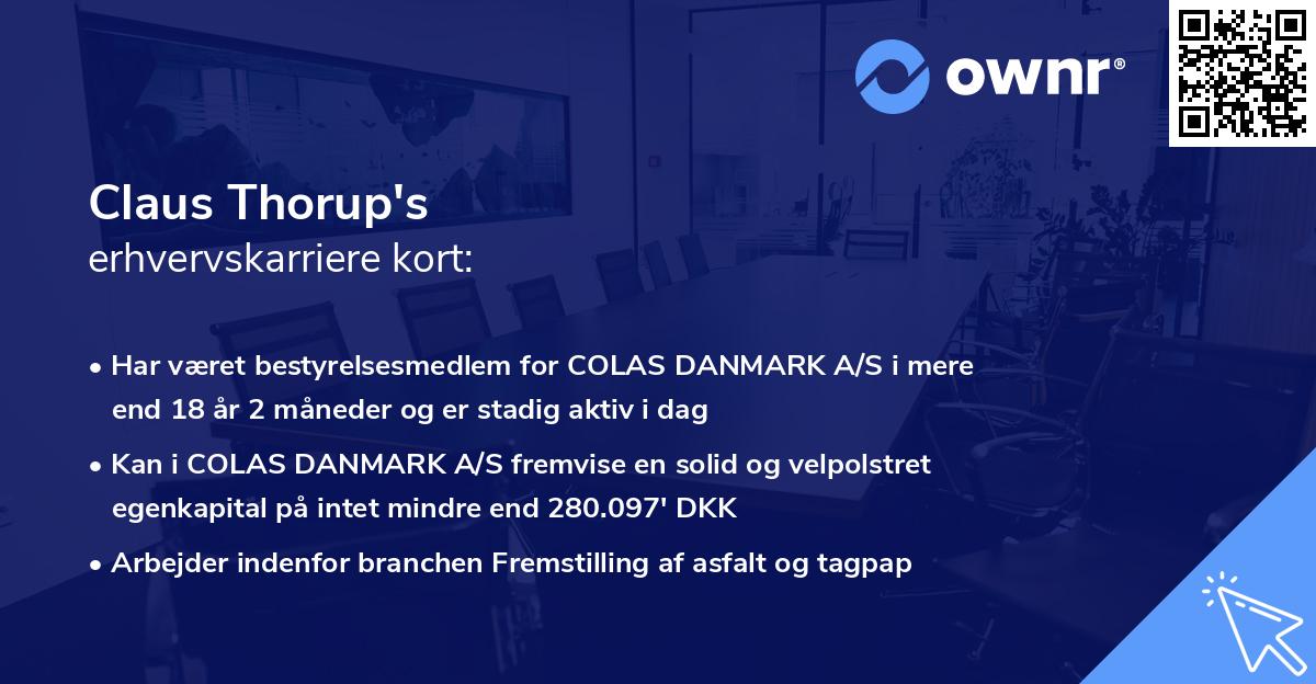 Claus Thorup's erhvervskarriere kort