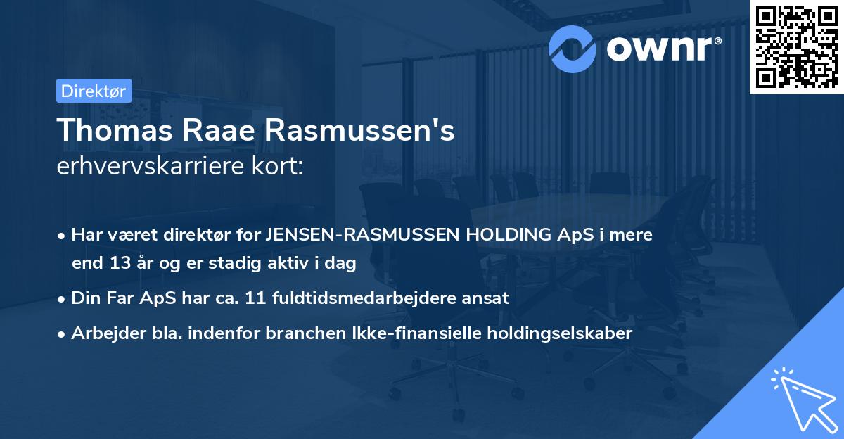 Thomas Raae Rasmussen's erhvervskarriere kort