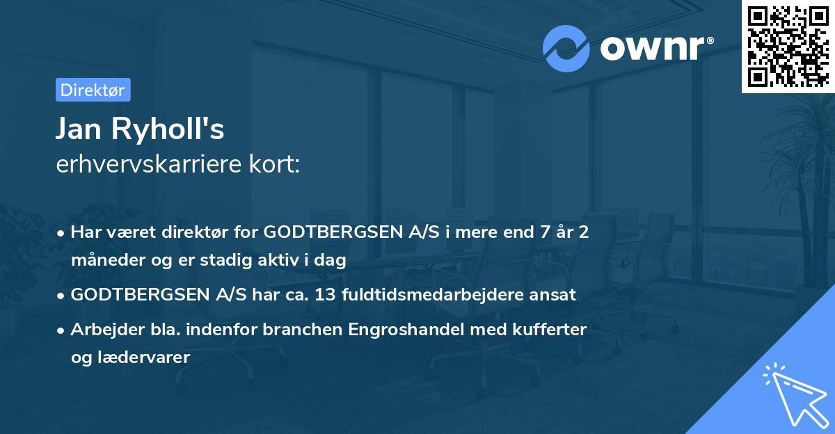 Jan Ryholl's erhvervskarriere kort