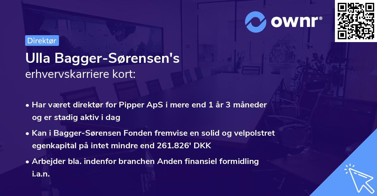 Ulla Bagger-Sørensen's erhvervskarriere kort