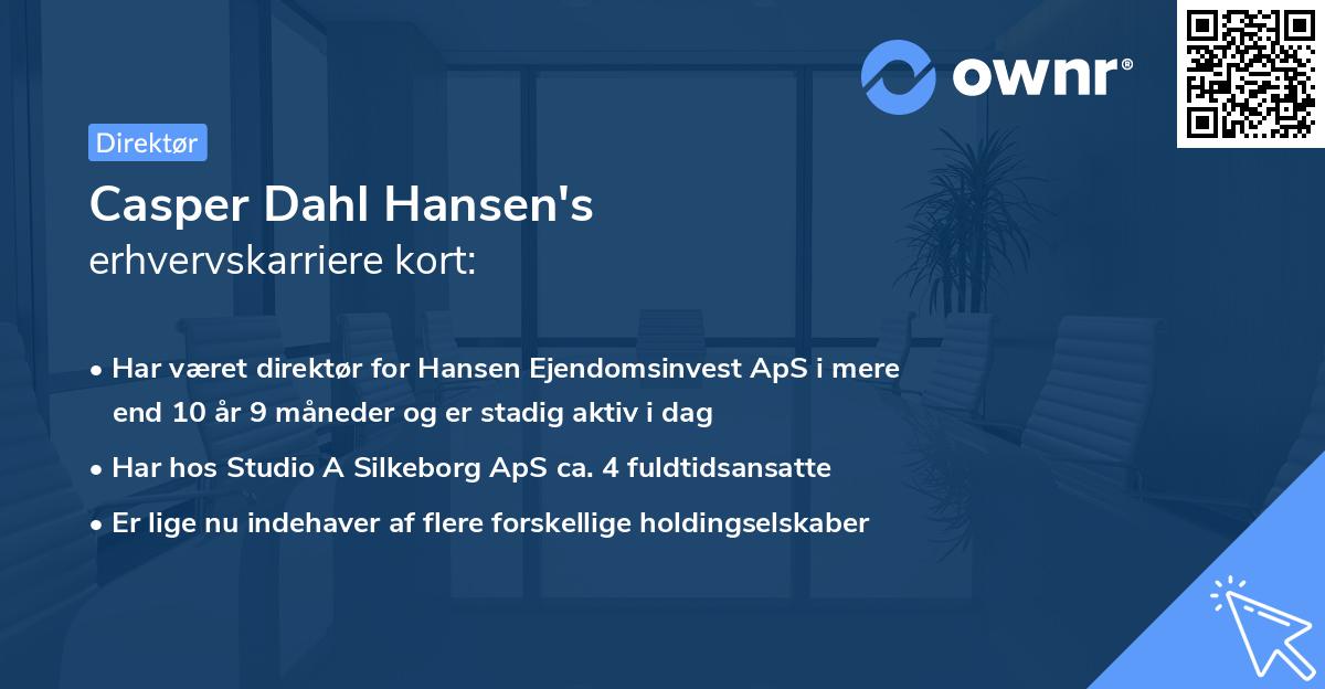 Casper Dahl Hansen's erhvervskarriere kort