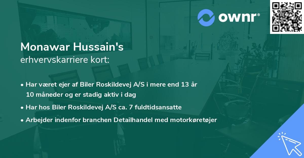 Monawar Hussain's erhvervskarriere kort