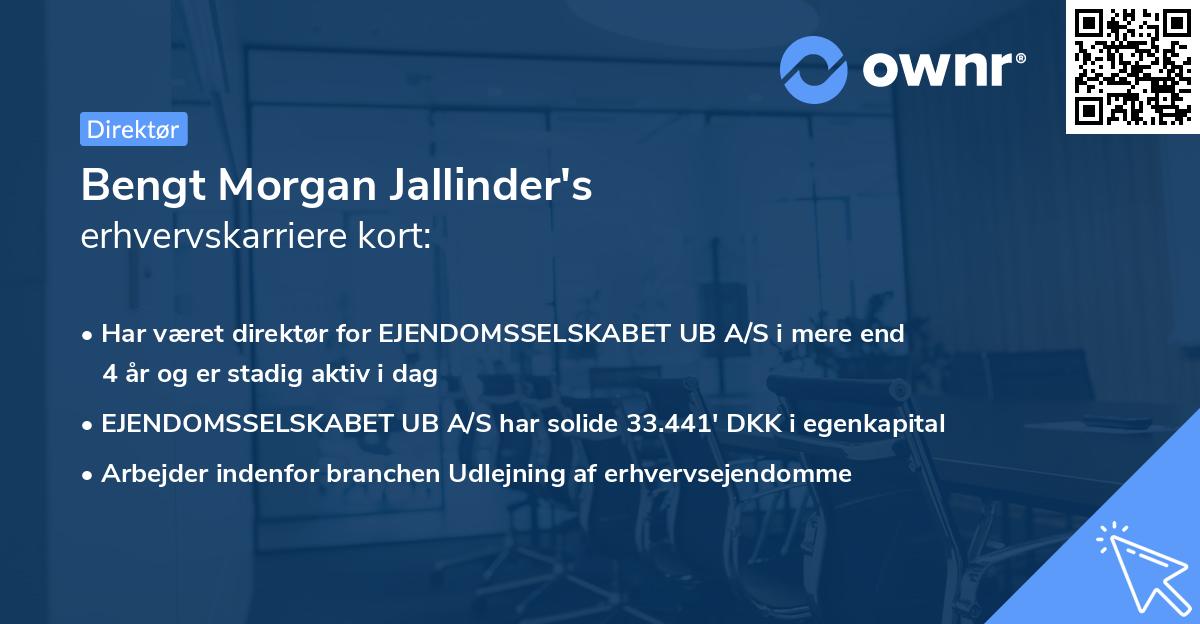 Bengt Morgan Jallinder's erhvervskarriere kort