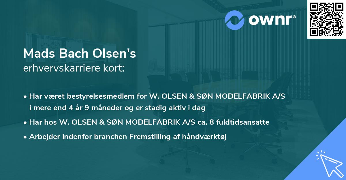 Mads Bach Olsen's erhvervskarriere kort
