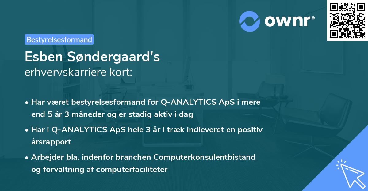 Esben Søndergaard's erhvervskarriere kort
