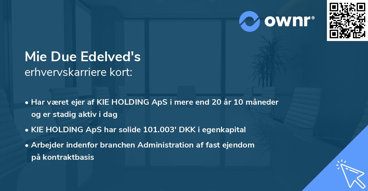 Mie Due Edelved's erhvervskarriere kort