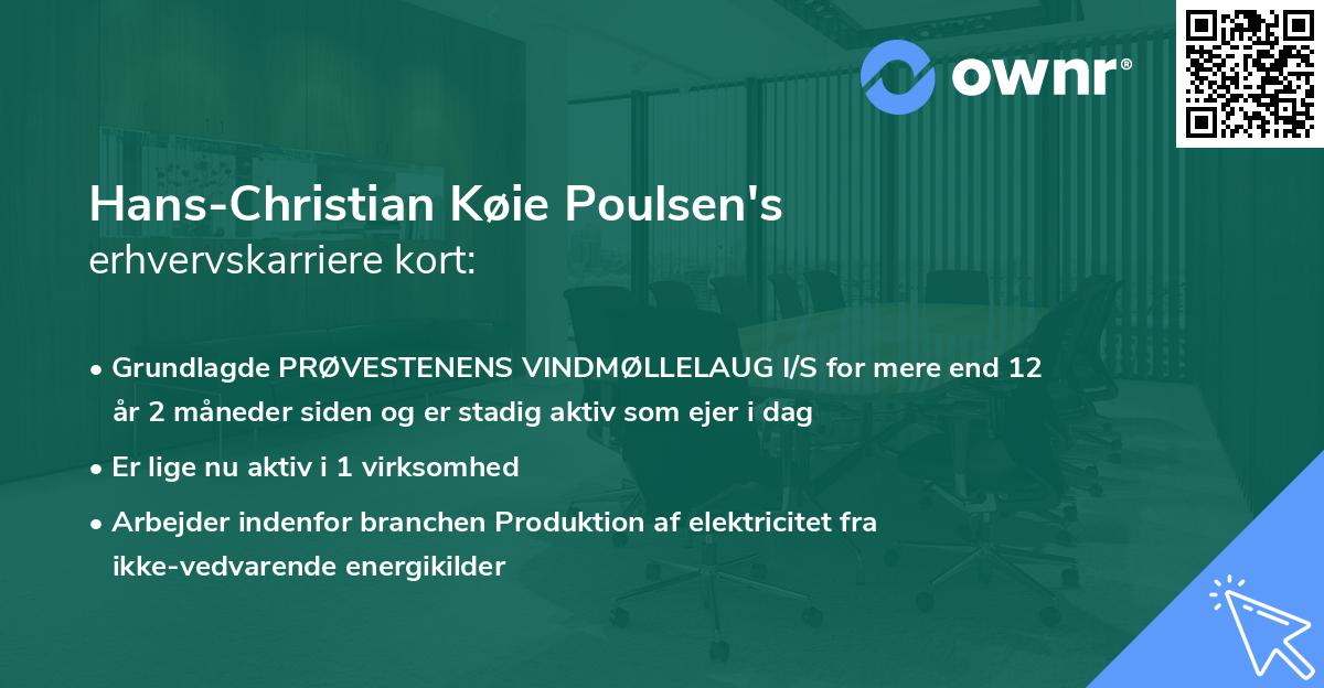 Hans-Christian Køie Poulsen's erhvervskarriere kort