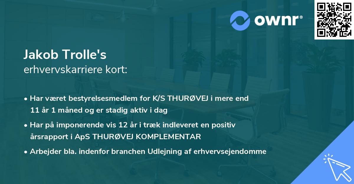 Jakob Trolle's erhvervskarriere kort